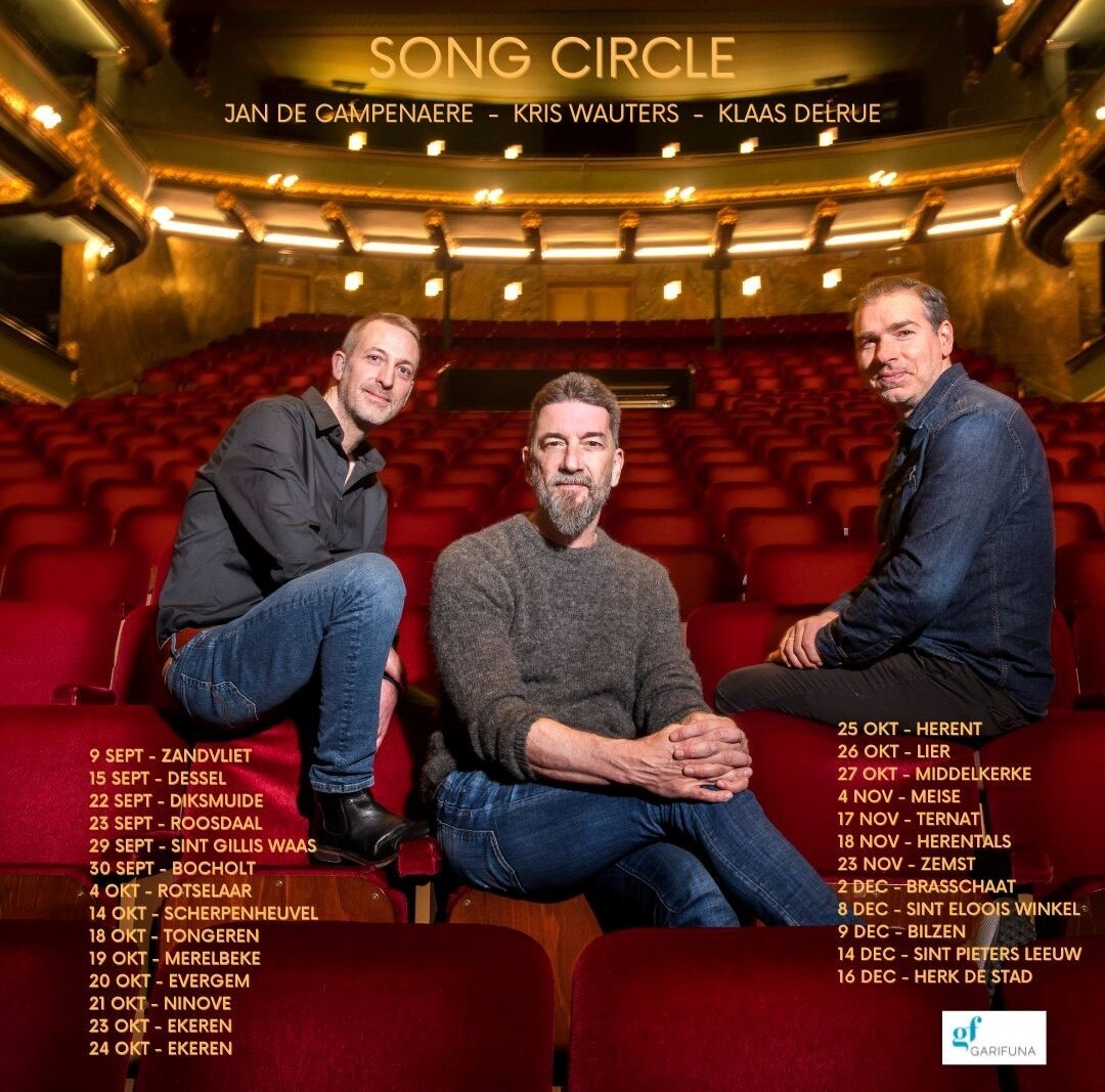 Première Song Circle van Kris Wauters, Klaas Delrue, Jan De Campenaere op 22 september 2023