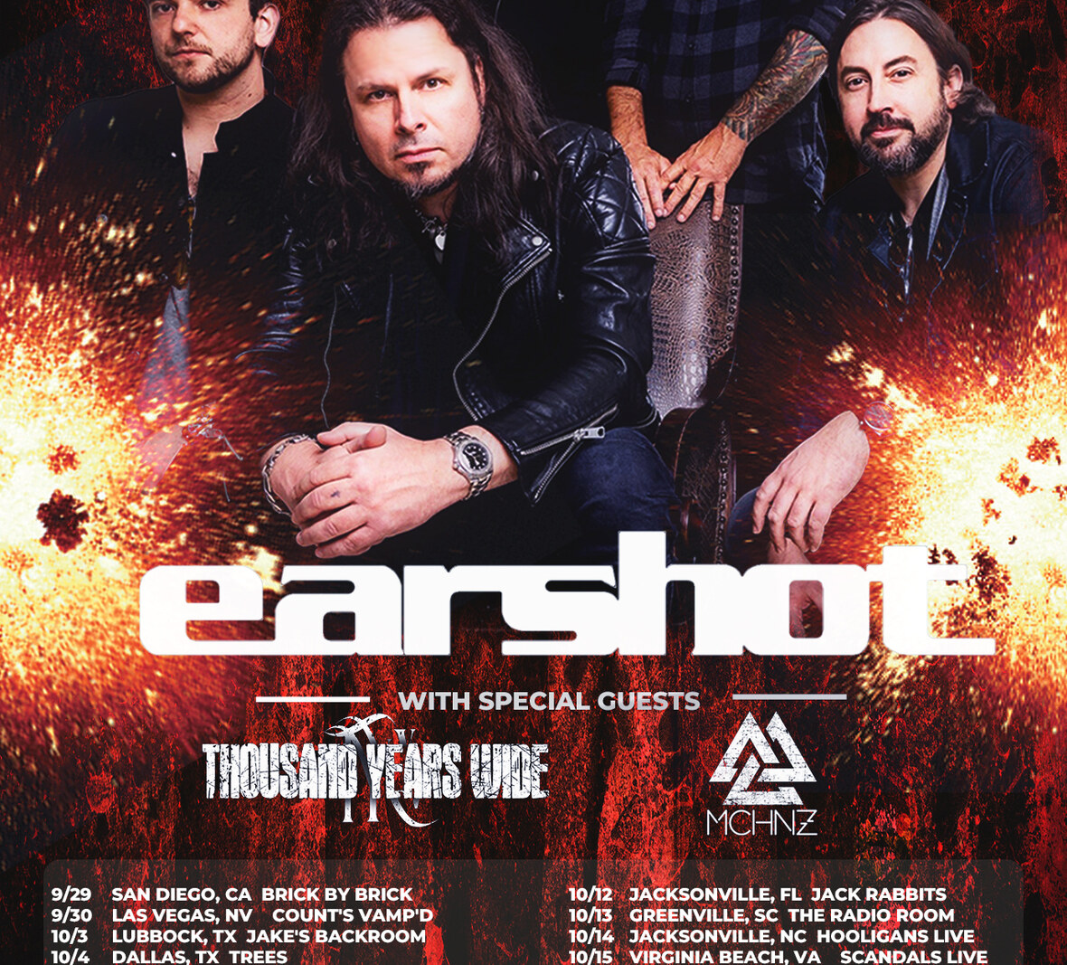 Earshot 's  Fall Tour with Thousand Years Wide and MCHNZ Kicks Off September 29th