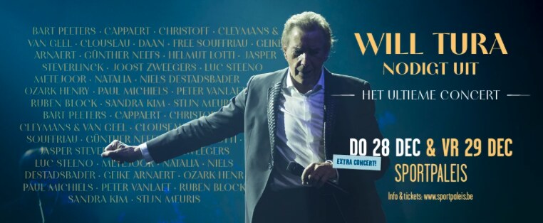 Extra concert toegevoegd aan unieke avond 'Will Tura nodigt uit' op don 28 december