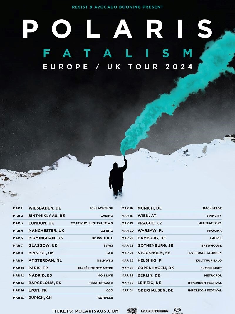 Polaris Announce 'Fatalism' European Tour for March 2024