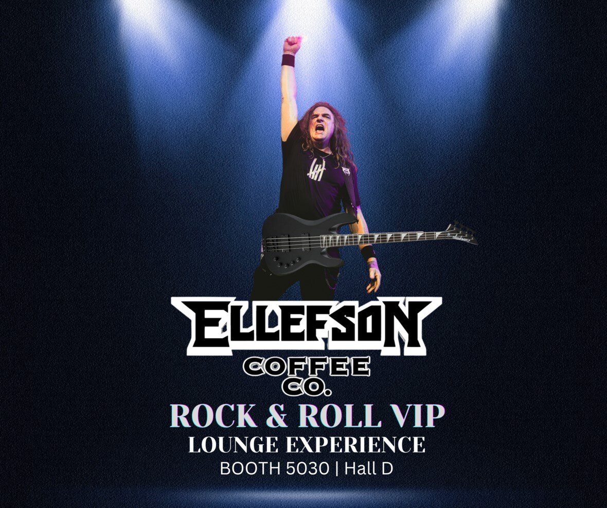 Ellefson Coffee Co.® ROCK & ROLL VIP Lounge Experience Booth at NAMM 2024