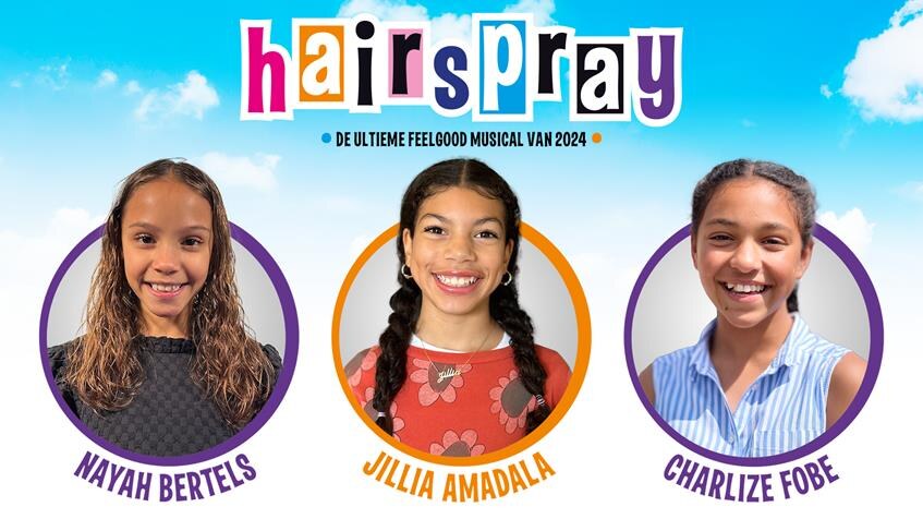 Nayah (10, Balen), Jillia (12, Dendermonde) en Charlize (13, Asse) worden Little Inez in 'Hairspray'!