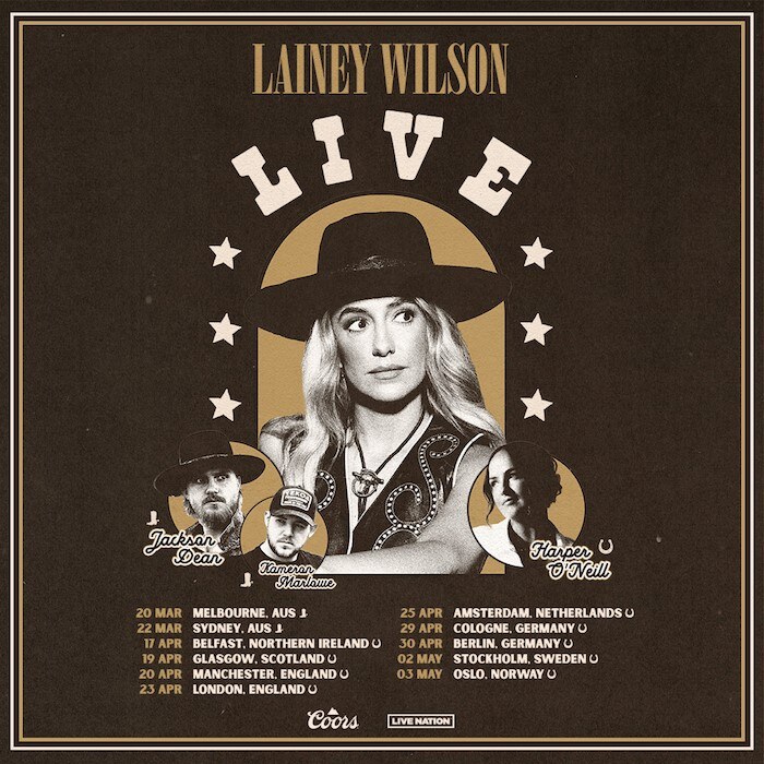 Lainey Wilson Announces 2024 'Lainey Wilson: LIVE' UK/European Headlining Tour