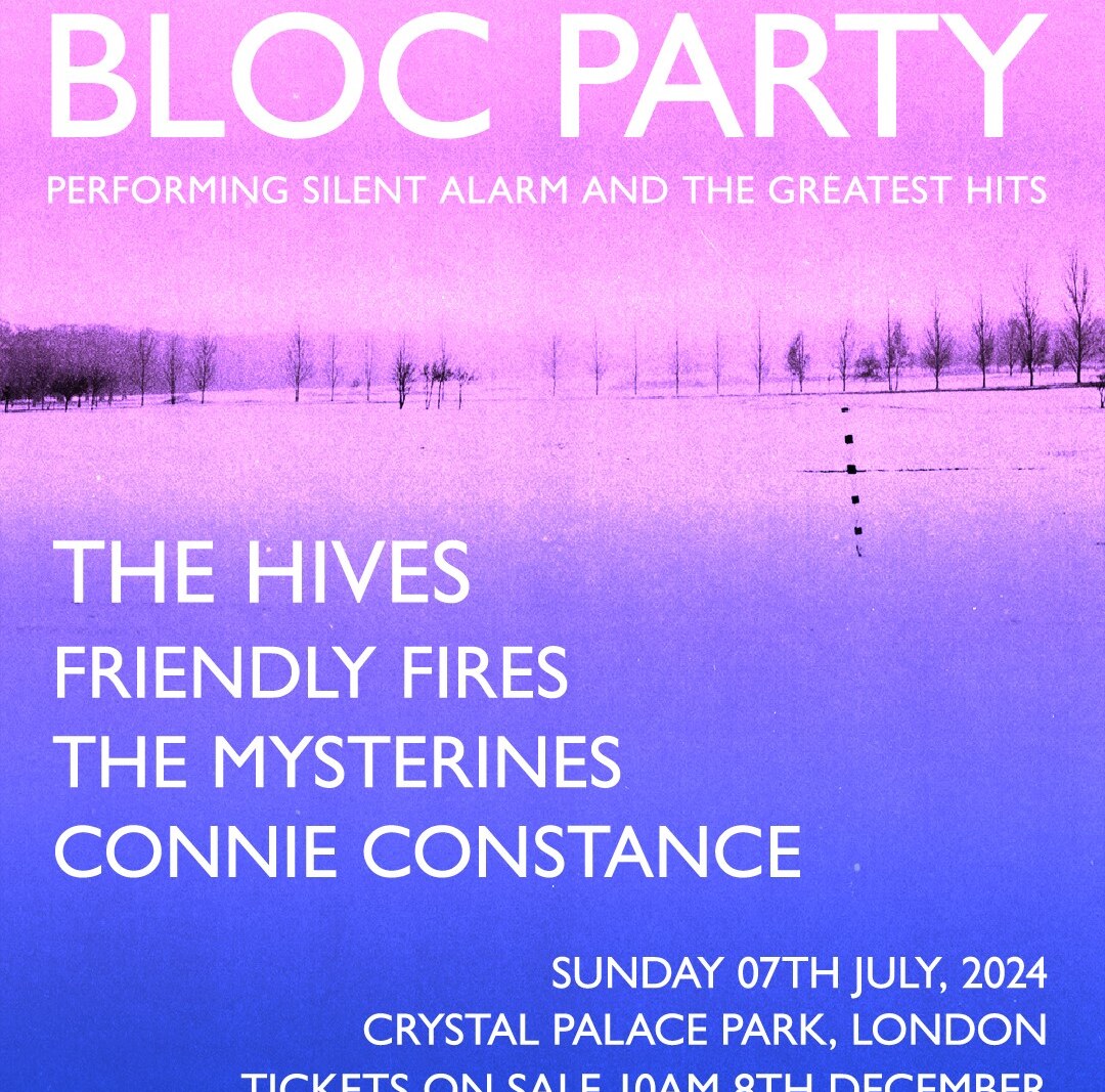 Bloc Party announce their biggest show to date at London's Crystal Palace Park next summer + supports