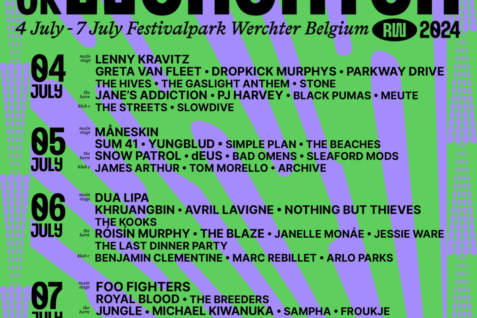 20 new names for Rock Werchter 2024