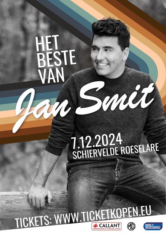 Jan Smit komt op 7 december 2024 naar Schiervelde Roeselare met ‘Het Beste van Jan Smit’
