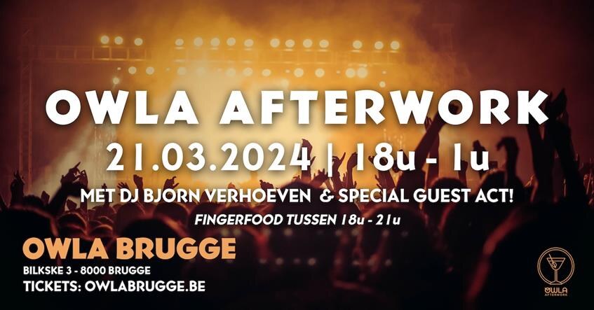 Eerste 'Owla Afterwork' met resident-dj Bjorn Verhoeven op donderdag 21 maart 2024