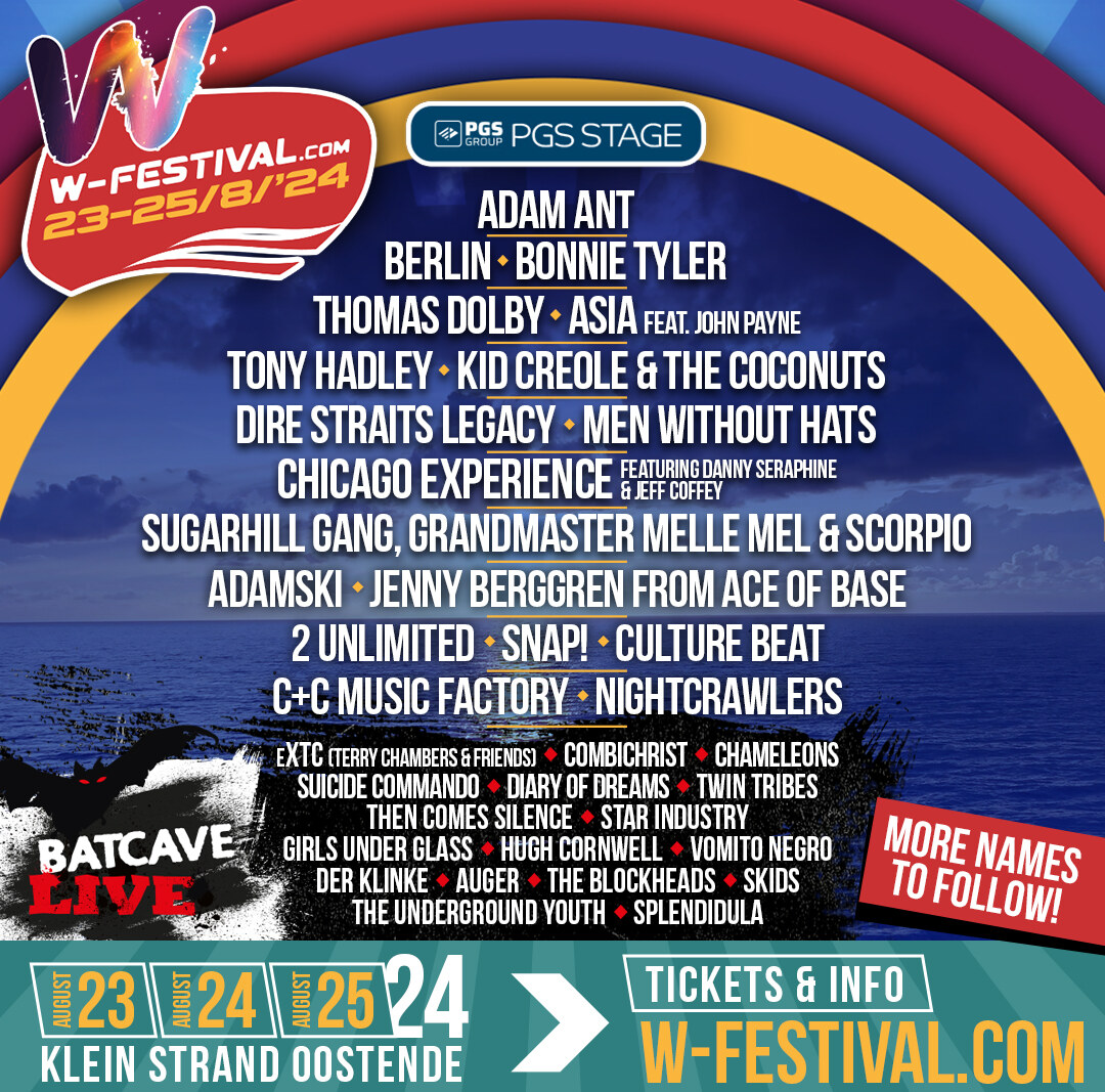 W-Festival 2024, laatste headliner: Adam Ant. En reeds aangekondigde toppers uit de 80's & 90's.