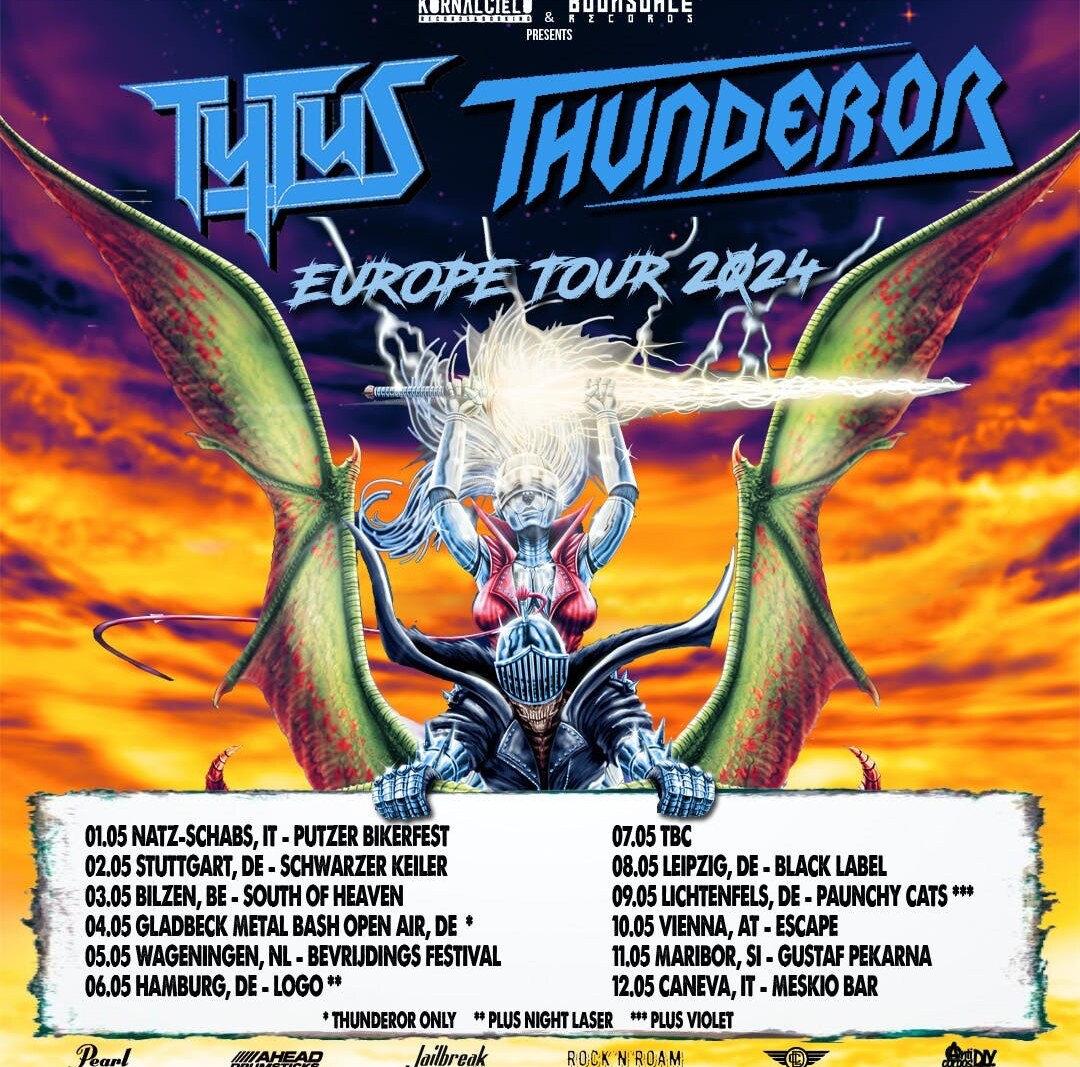 Thunderor  (ft. members of Skull Fist) Announces May 2024 European Tour Dates w/ Tytus