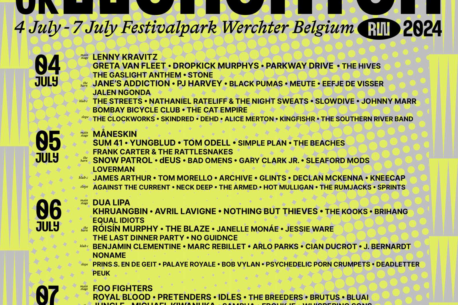 Rock Werchter: Ontdek de line-up van de Slope!