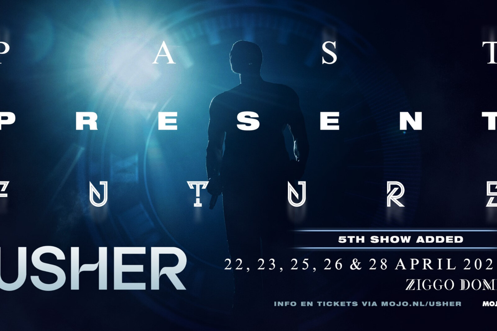 Usher voegt 5de show toe aan de 'Past Present Future' tour op 28 april 2025 in Ziggo Dome