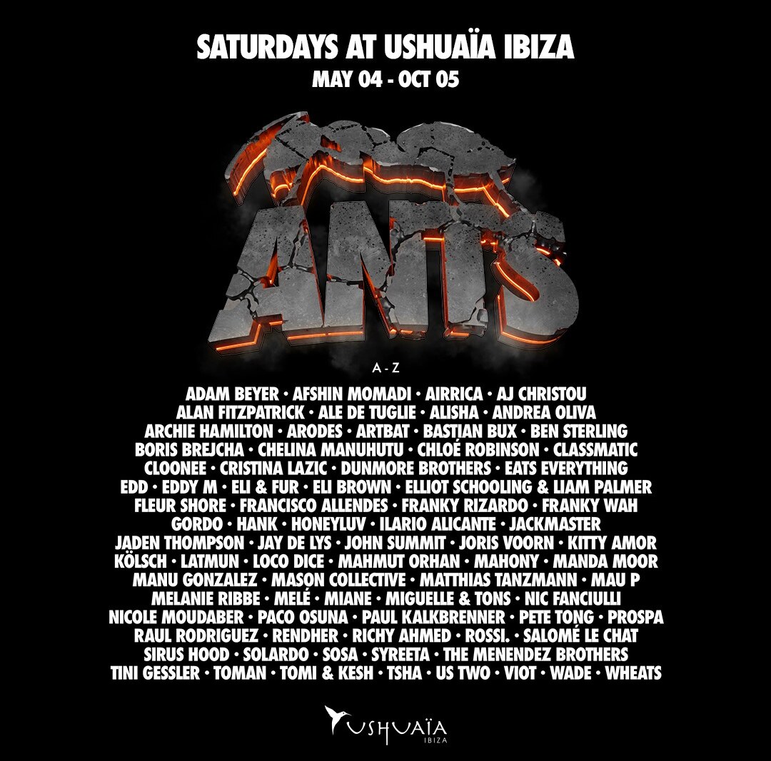 Ants 2024 Season at Ushuaïa - Debutants, Exclusive B2Bs, and new stars all feature at the pioneering Ibiza party.