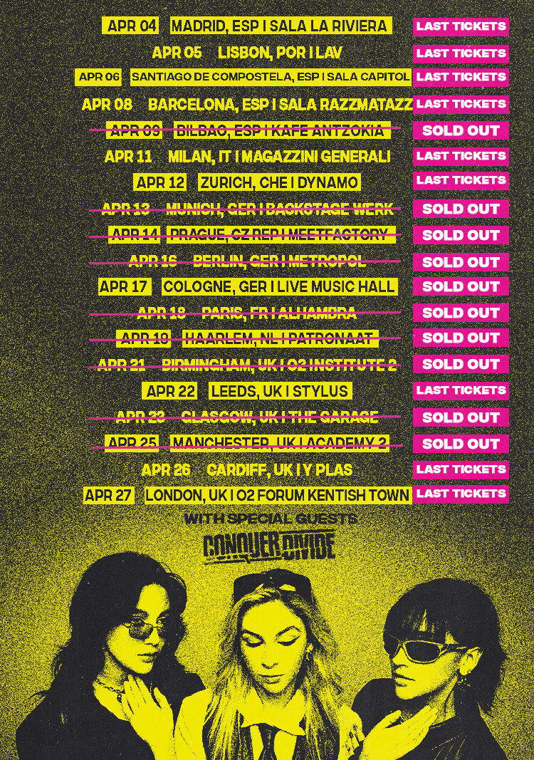 Conquer Divide announce April European tour with The Warning
