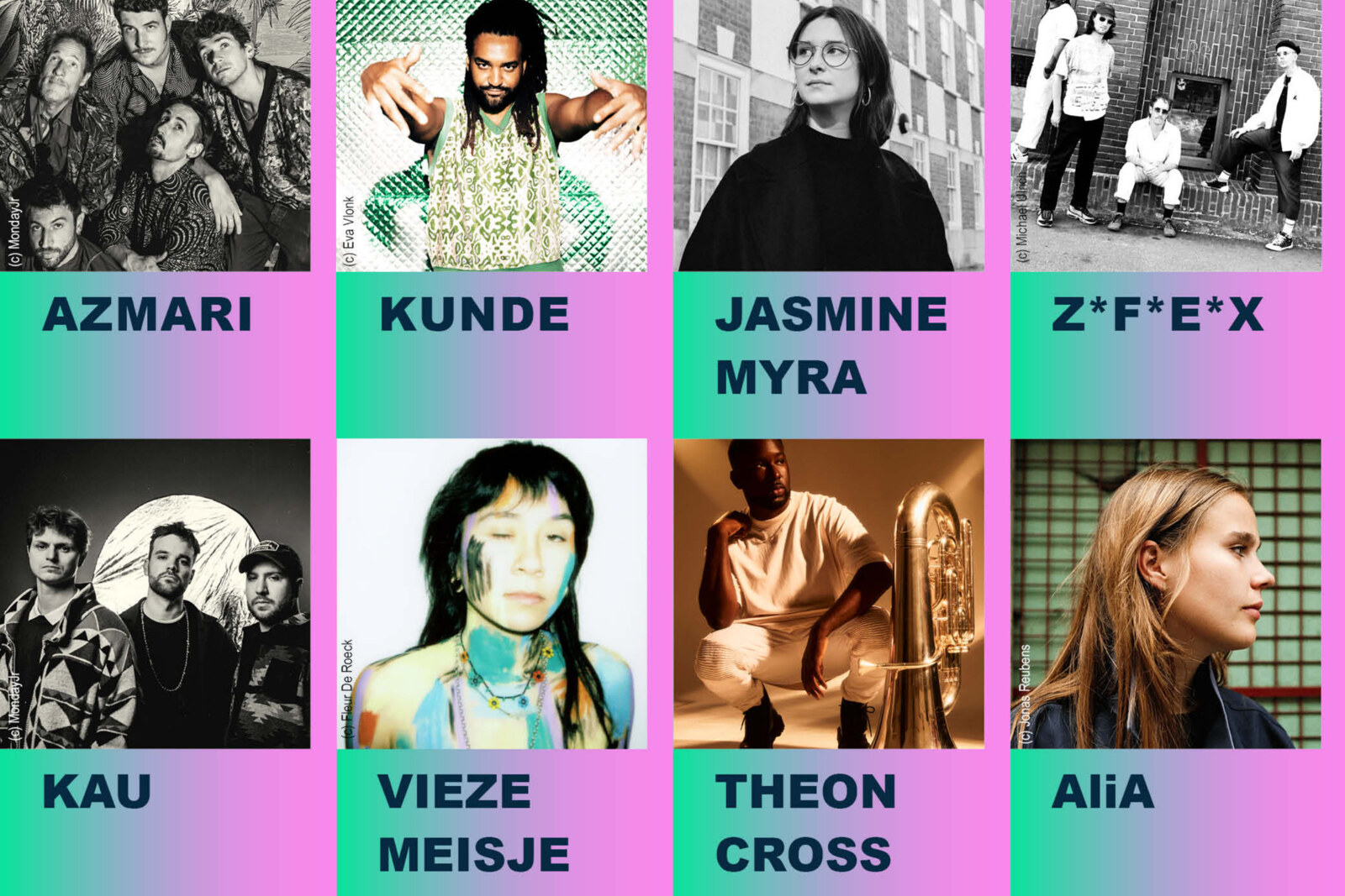 RSL Jazz Festival - affiche is compleet: Theon Cross . Vieze Meisje . Azmari . ALiA . Kunde . KAU . Jasmine Myra . Z*F*E*X