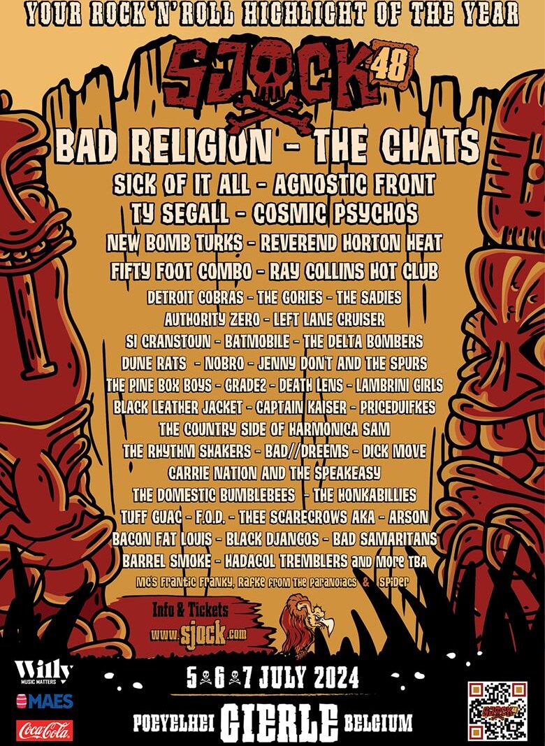Ook o.a. Reverend Horton Heat, Ty Segall, Tuff Guac, Pine Box Boys e.a. bevestigd voor Sjock