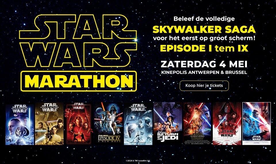Kinepolis organiseert eerste volledige STAR WARS-marathon in België