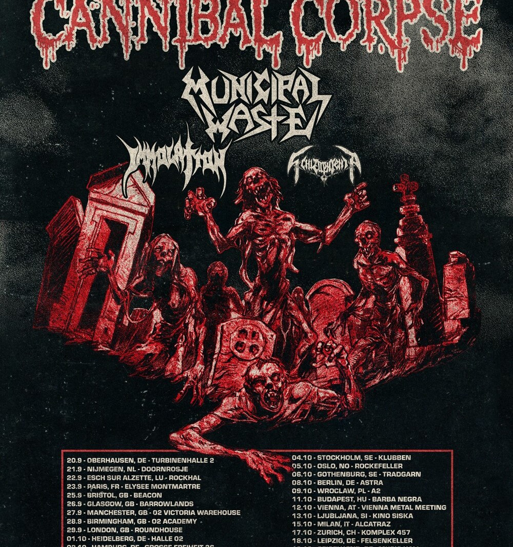 Municipal Waste announce their European Tour together with CANNIBAL CORPSE, IMMOLATION and SCHIZOPHRENIA