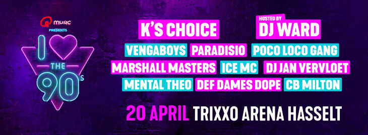 K's Choice debuteert zaterdag op het 'I Love the 90's'-podium in de Trixxo Arena