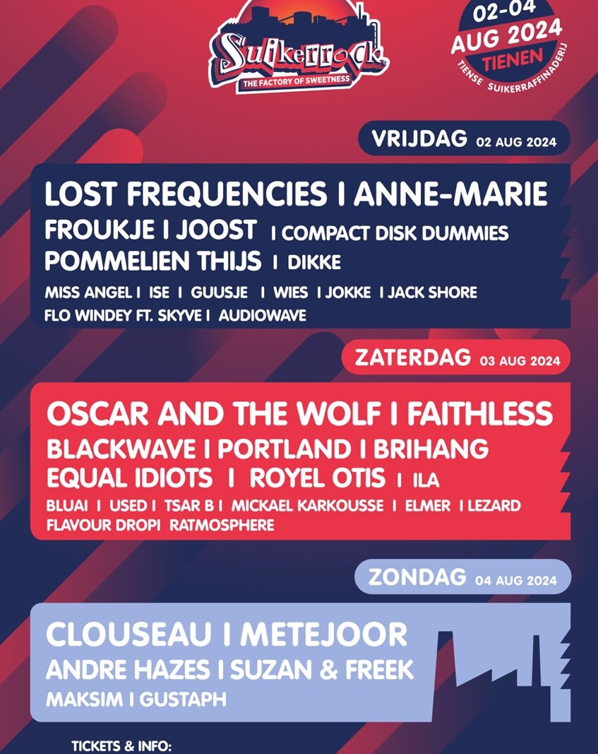 Suikerrock: 10 nieuwe namen voor The Palace en The Cube!  