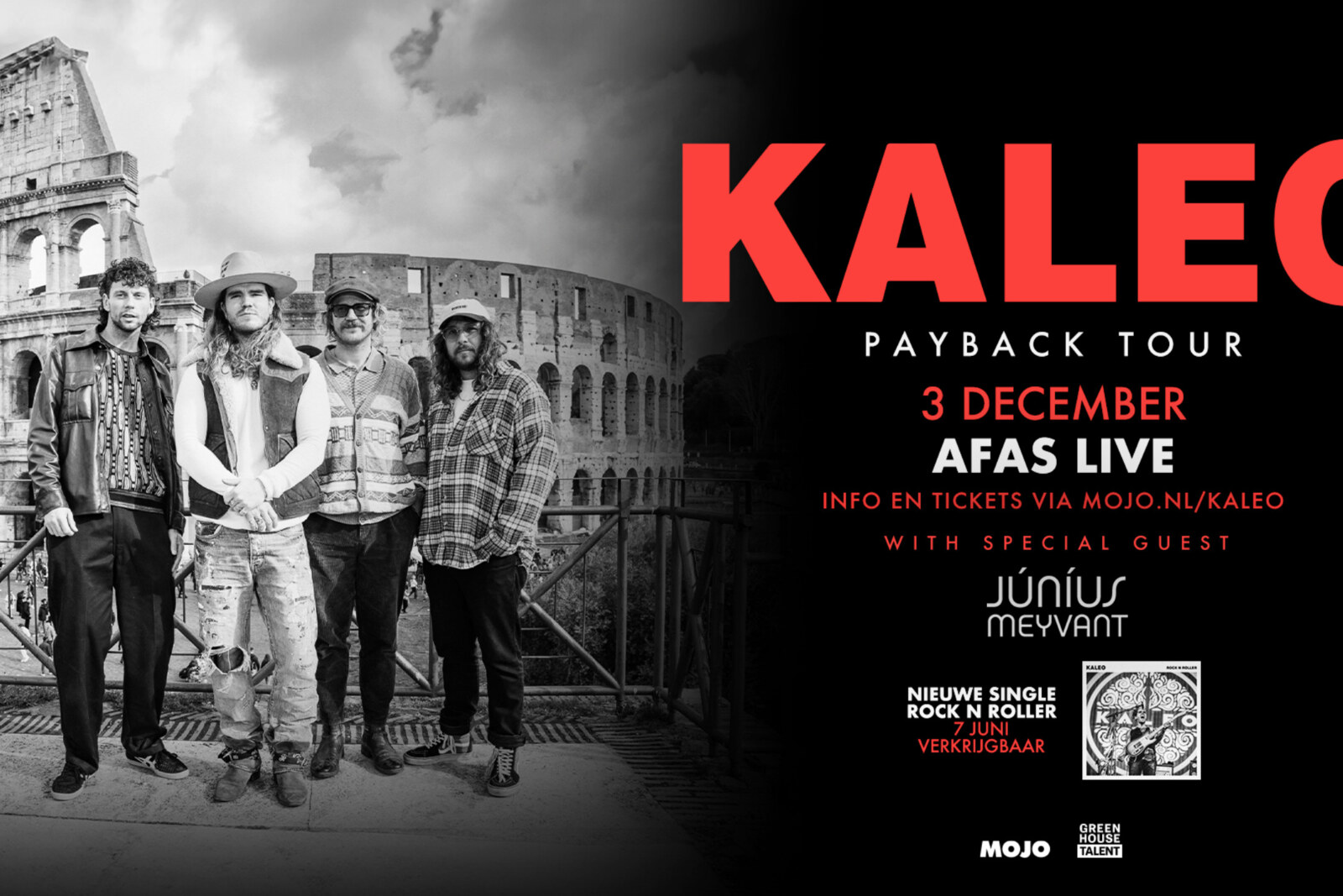 Kaleo presenteert 'The Payback' tour op dinsdag 3 december in AFAS Live