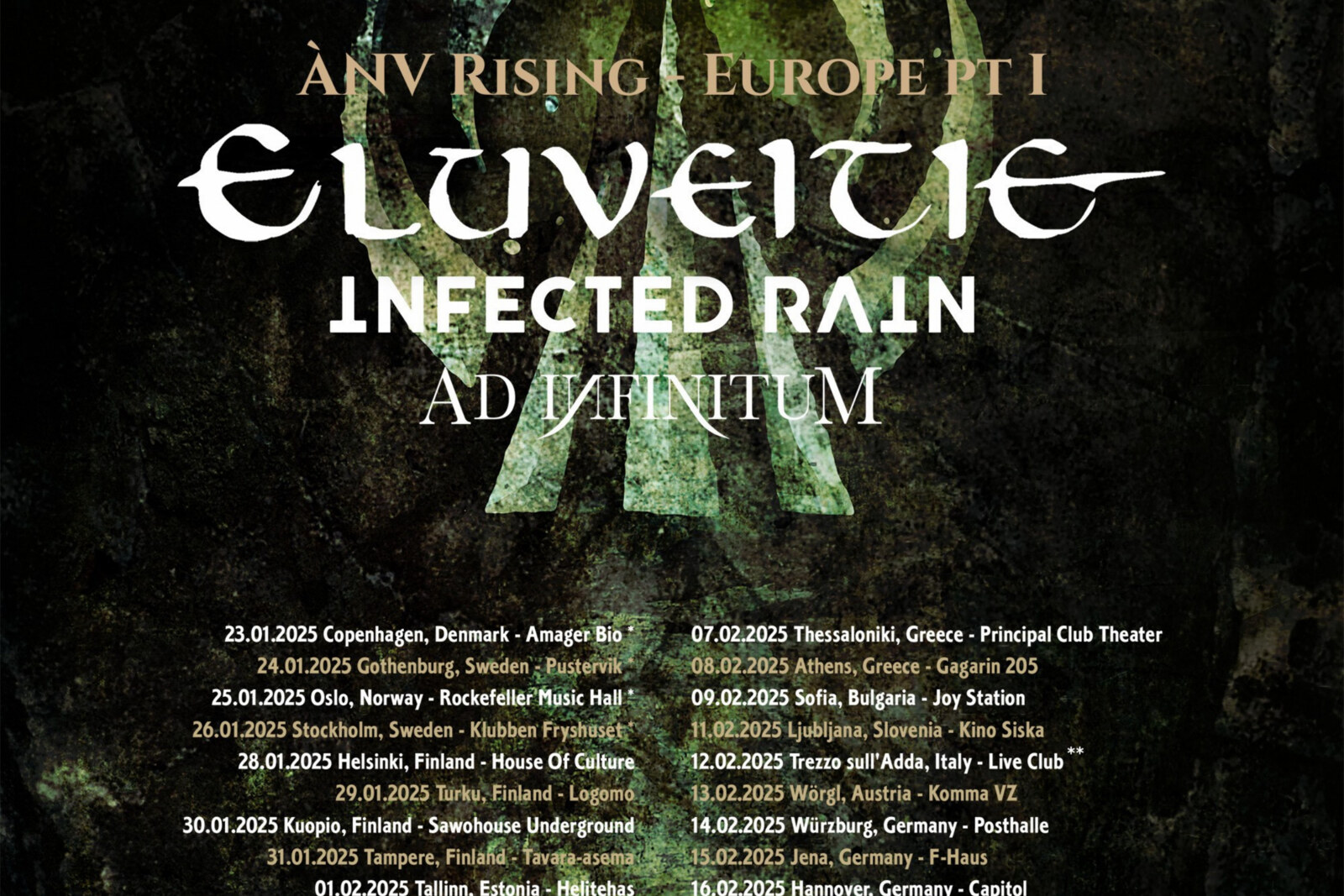 Eluveitie are thrilled to announce their highly anticipated 'ÁNV RISING – EUROPE PT I' tour, 