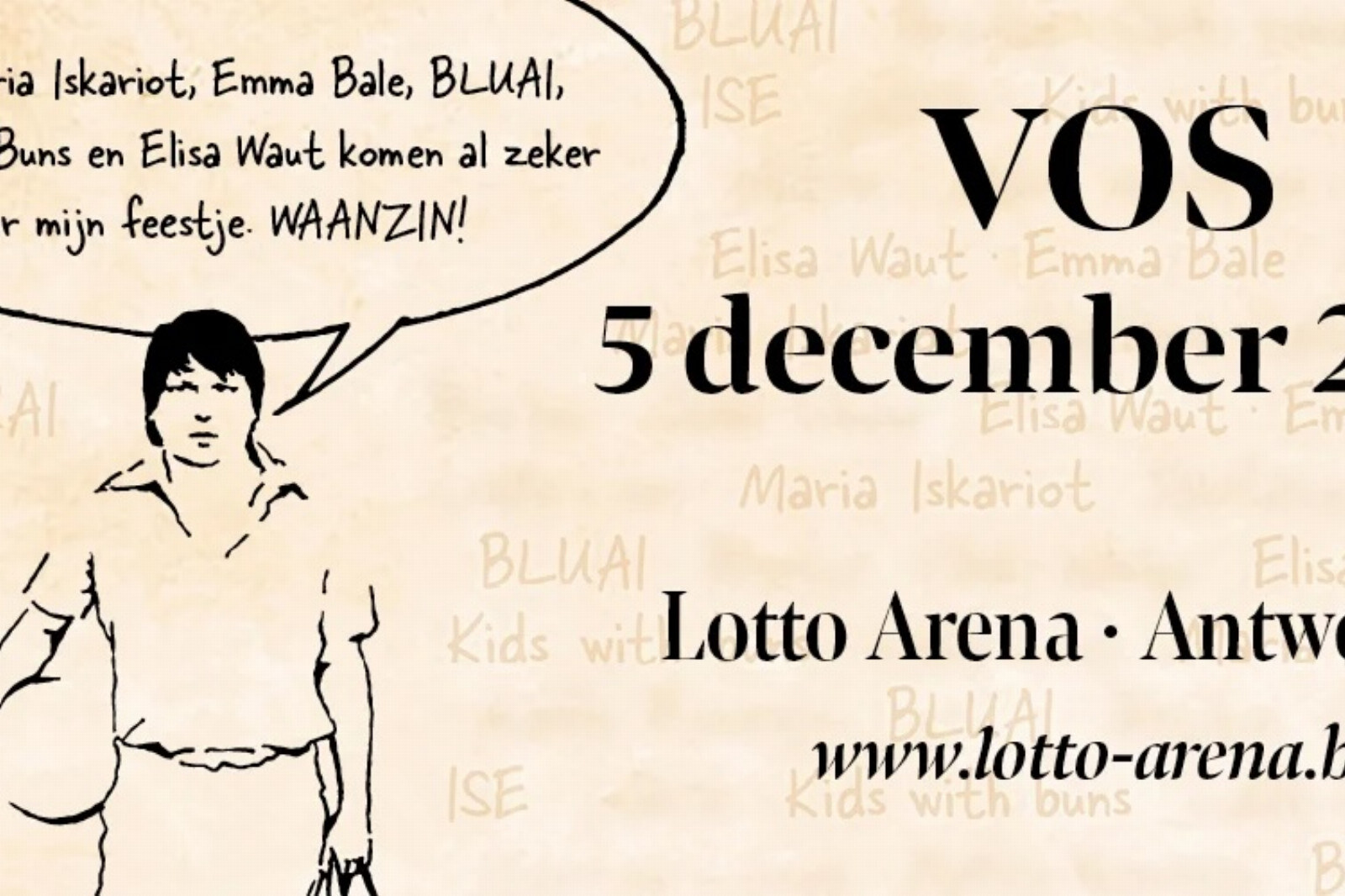 Eerste namen VOS-concert in Lotto Arena bekend