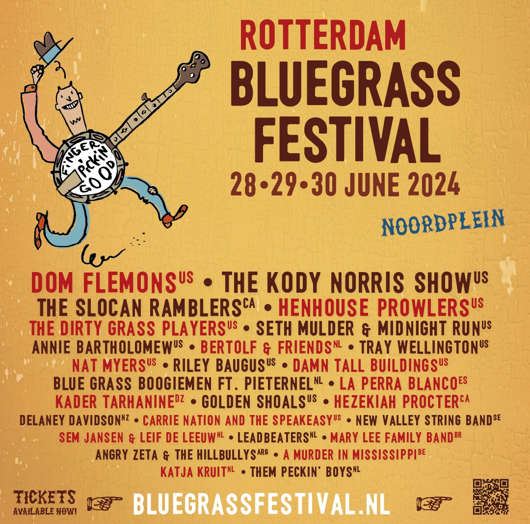 Woestijnblues en bluegrass versmelten op Rotterdam Bluegrass Festival 28, 29 en 30 juni 