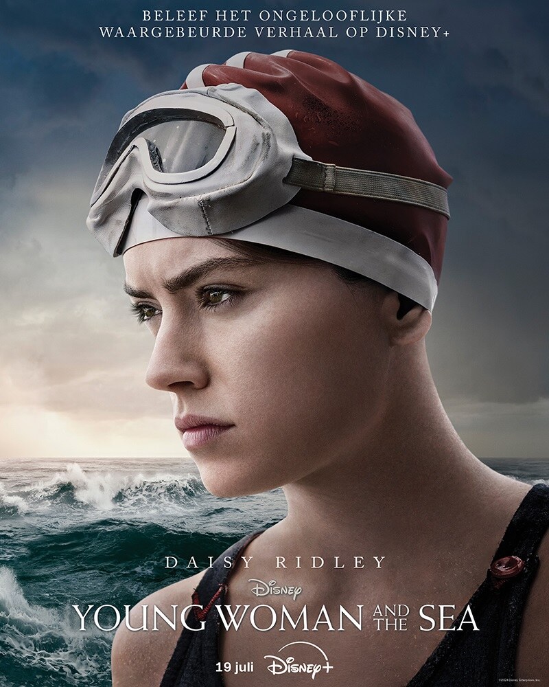 Disney+ onthult de trailer  en poster voor "Young Woman and the Sea",  vanaf 19 juli op Disney+