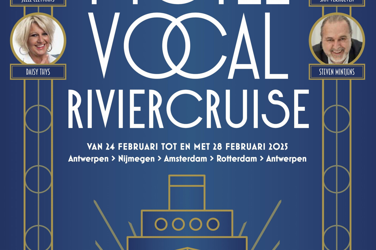 Het Fakkeltheater viert de 20e verjaardag van “Hotel Vocal” met een exclusieve riviercruise, samen met Jelle Cleymans, Daisy Thys en Sam Verhoeven.