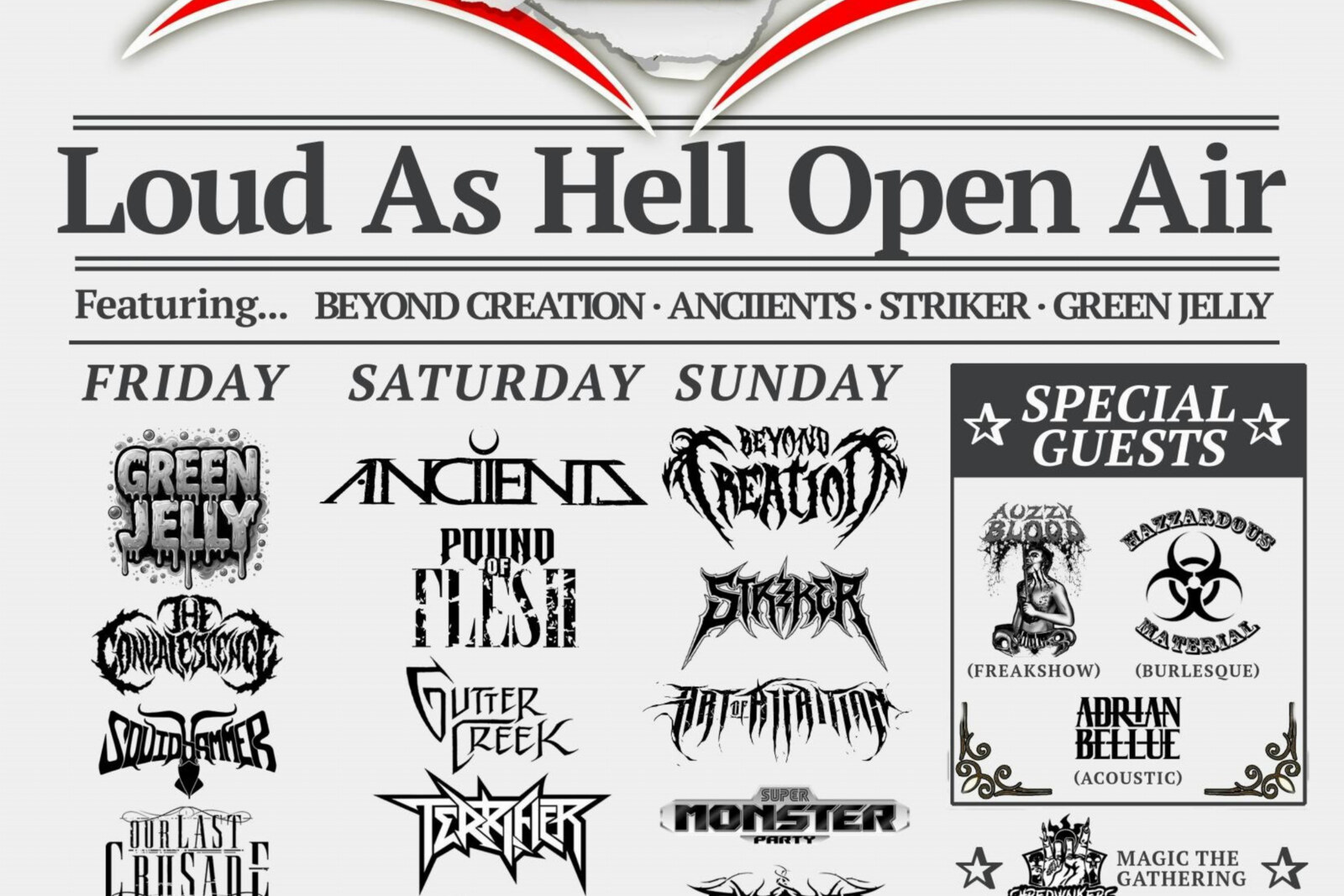 Loud As Hell Open Air Festival returns with its most ferocious lineups to date for its 2024 edition with headliners Beyond Creation, Stiker, Anciients, Pound of Flesh, Green Jelly, The Convalescence and many more! 