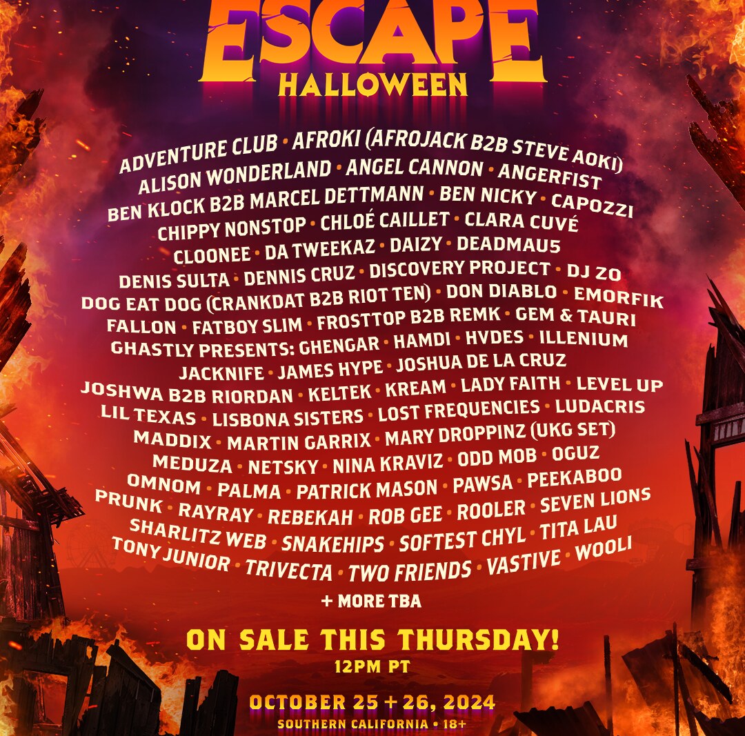 Escape Halloween Announces Fatboy Slim, Nina Kraviz, Denis Sulta, Dennis Cruz, Ben Klock B2B Marcel Dettman, Pawsa + More for 2024 Edition