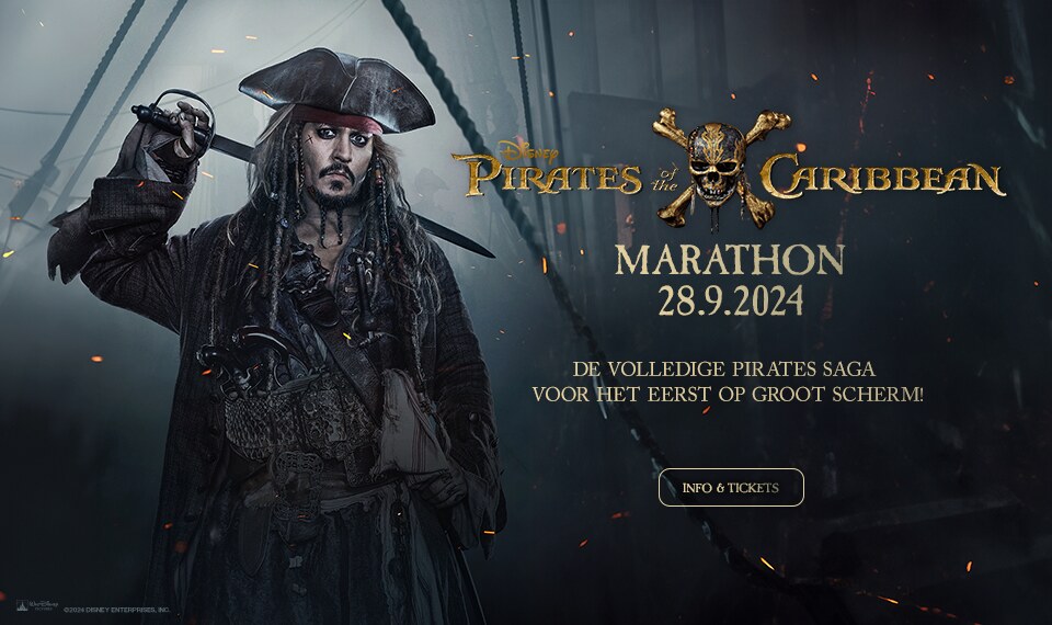Kinepolis brengt op 28 september een unieke Pirates of the Caribbean Marathon