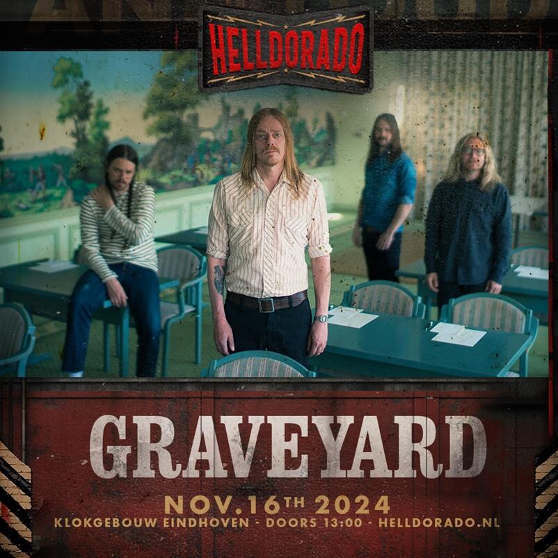 Programma van Helldorado compleet met o.a. Frank Carter & The Rattlesnakes, PPSR, Baroness, Graveyard, Napalm Death, John Coffey, DOOL e.a.