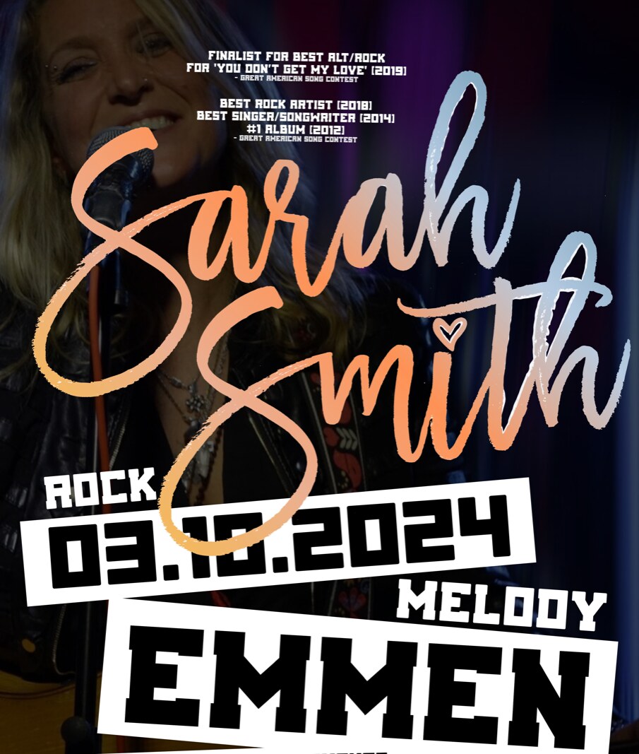 Sarah Smith komt naar Melody (Emmen) op 3 oktober!