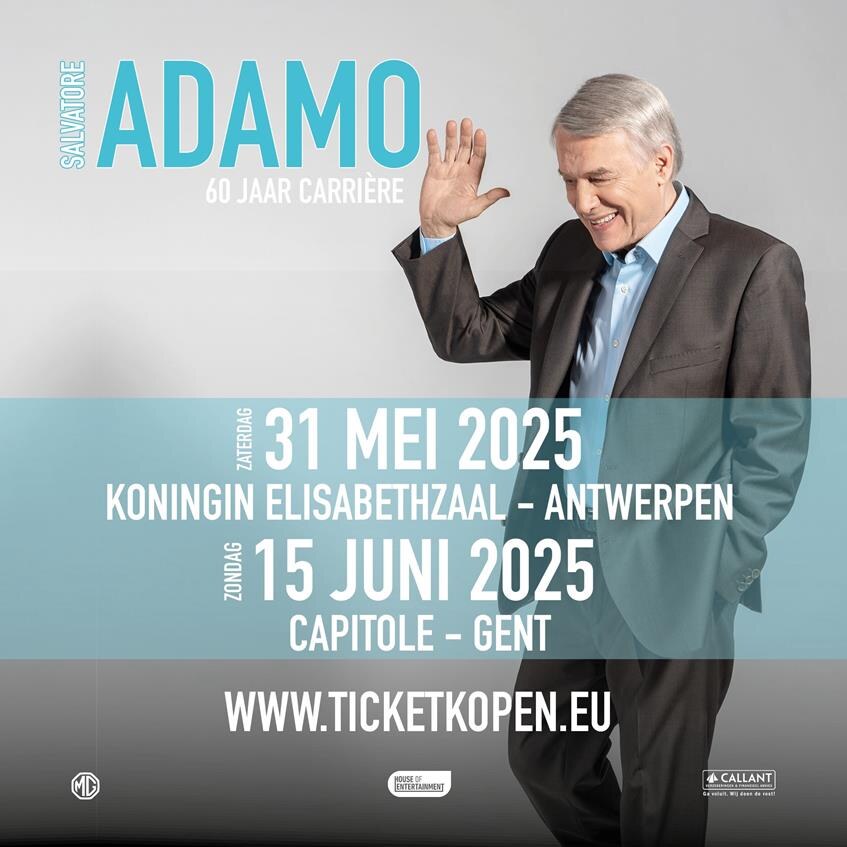 Salvatore Adamo verlengt dubbel jubileumfeest met extra concerten in Antwerpen en Gent
