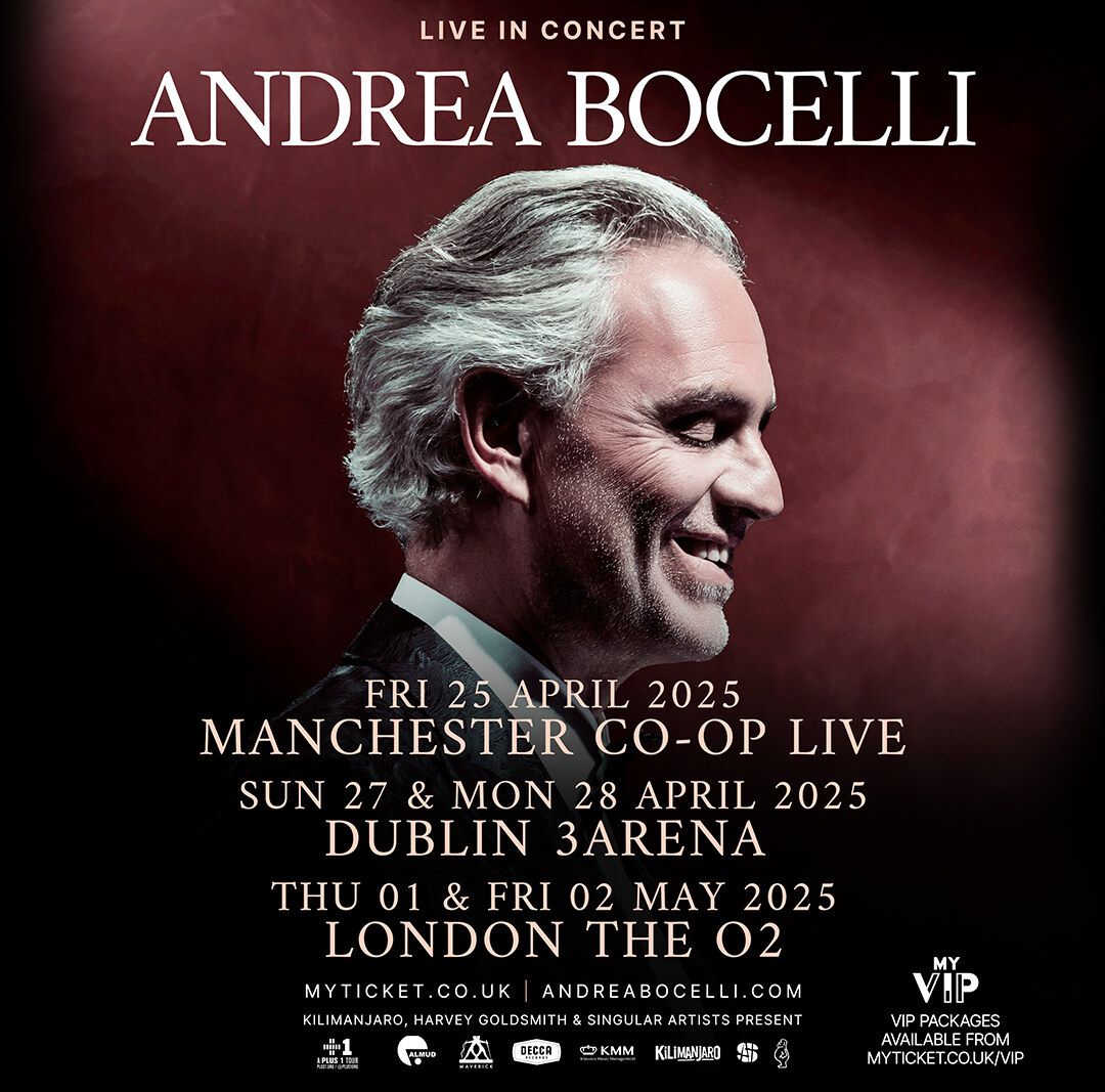 Andrea Bocelli announces major UK & Ireland shows