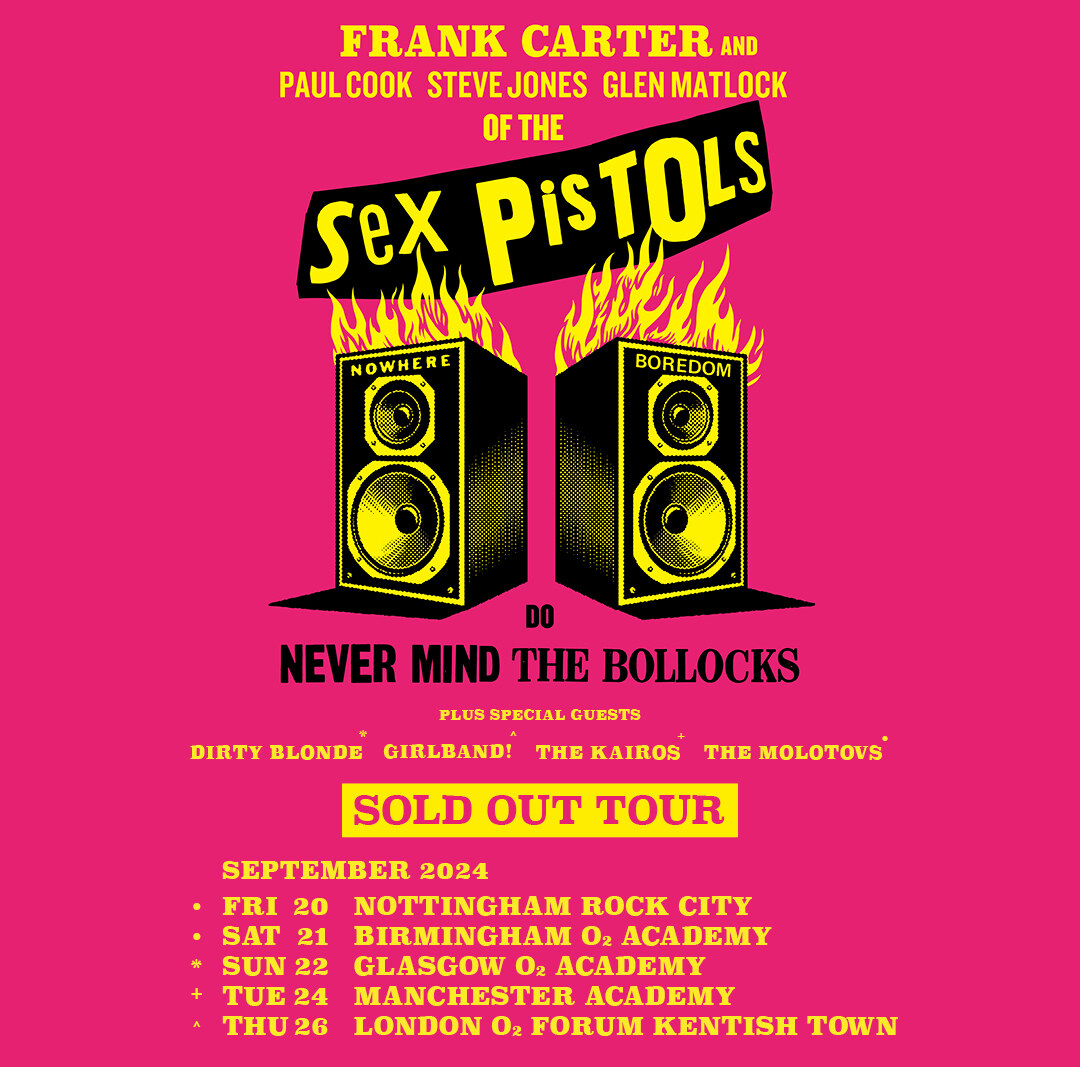 Special Guests Announced for Frank Carter and Paul Cook, Steve Jones and Glen Matlock of the Sex Pistols' Shows