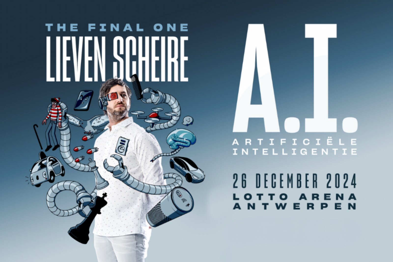 Lieven Scheire voegt nog één, extra grote show toe in Lotto Arena op 26 december 2024