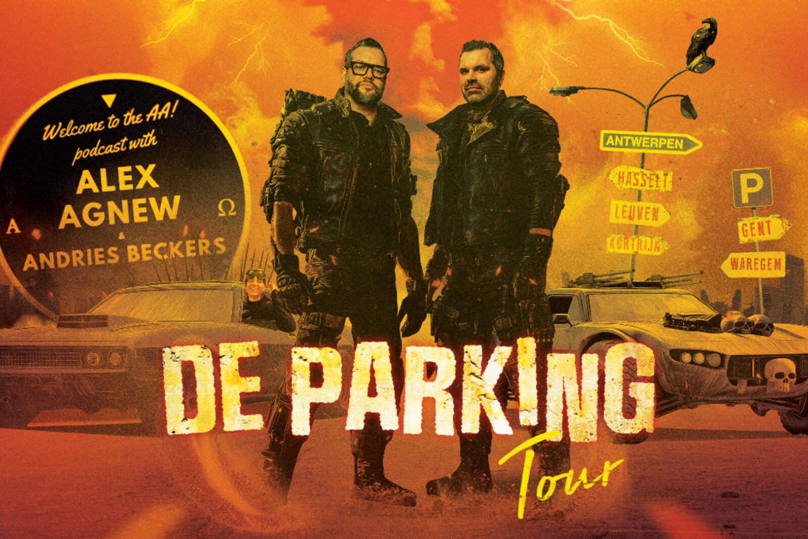 Alex Agnew en Andries Beckers verkennen ‘de parking’ in nieuwe Welcome To The AA tour