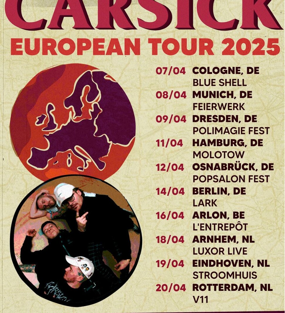 Salisbury’s Carsick Announce The Meffs 2025 UK Support Tour + 2025 EU Headline Dates