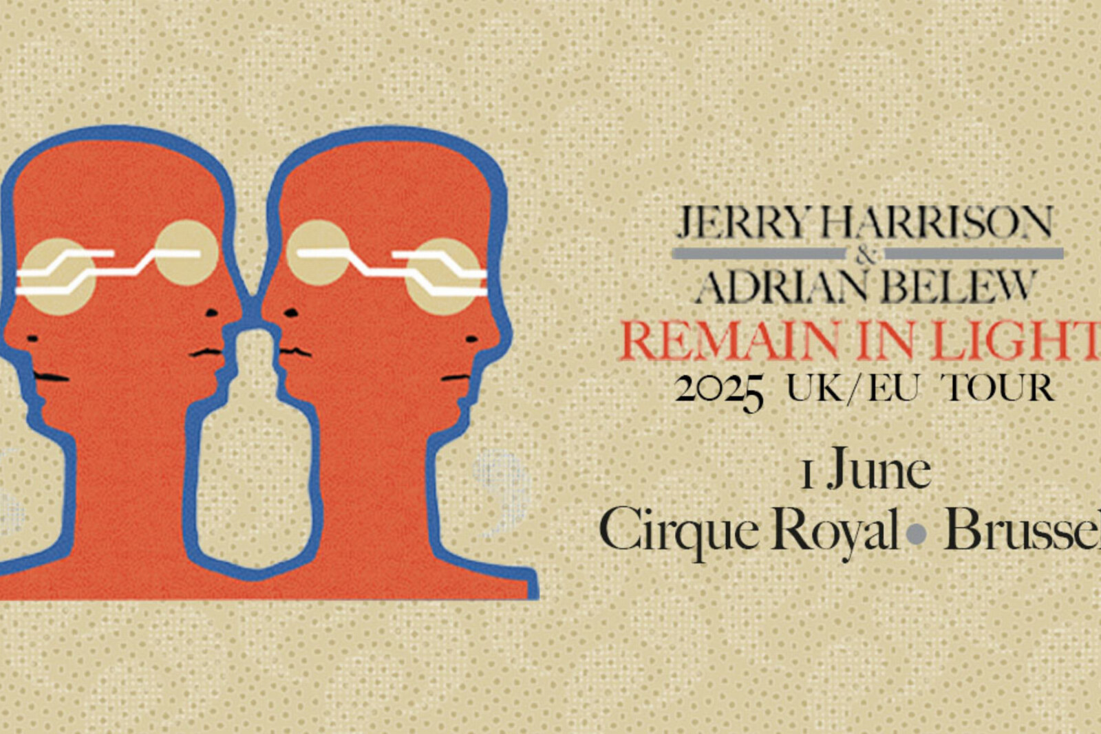 Talking Heads’ Jerry Harrison en gitarist Adrian Belew brengen het legendarische