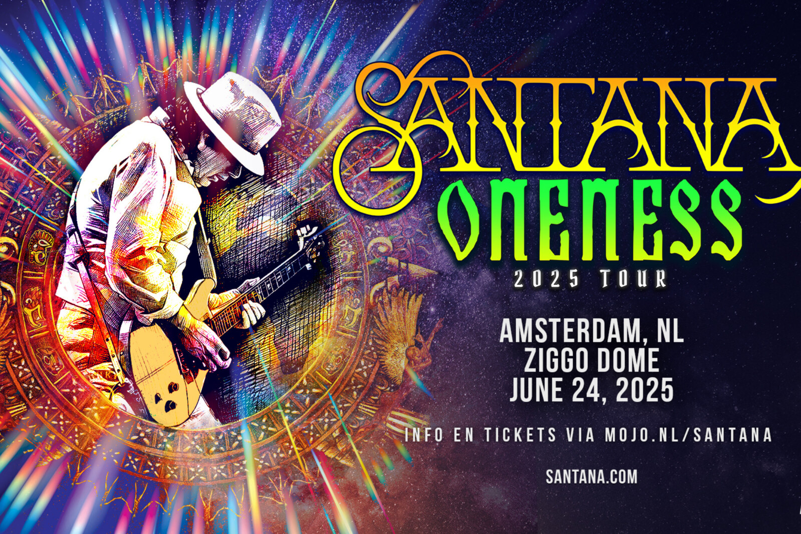 Santana presenteert de 'Oneness 2025 tour' in Ziggo Dome op 24 juni
