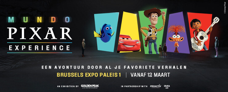 Mundo Pixar Experience, de grootste Pixar Expo ter wereld, komt voor het eerst naar België: vanaf 12 maart in Brussels Expo!