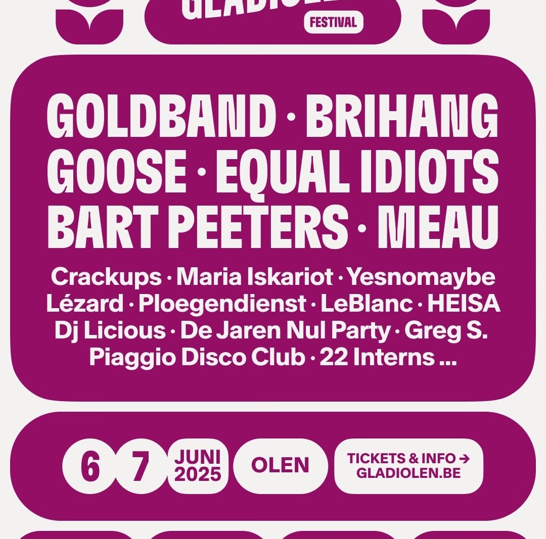 Goldband, Goose, Brihang en Bart Peeters op verjaardags-editie Gladiolen