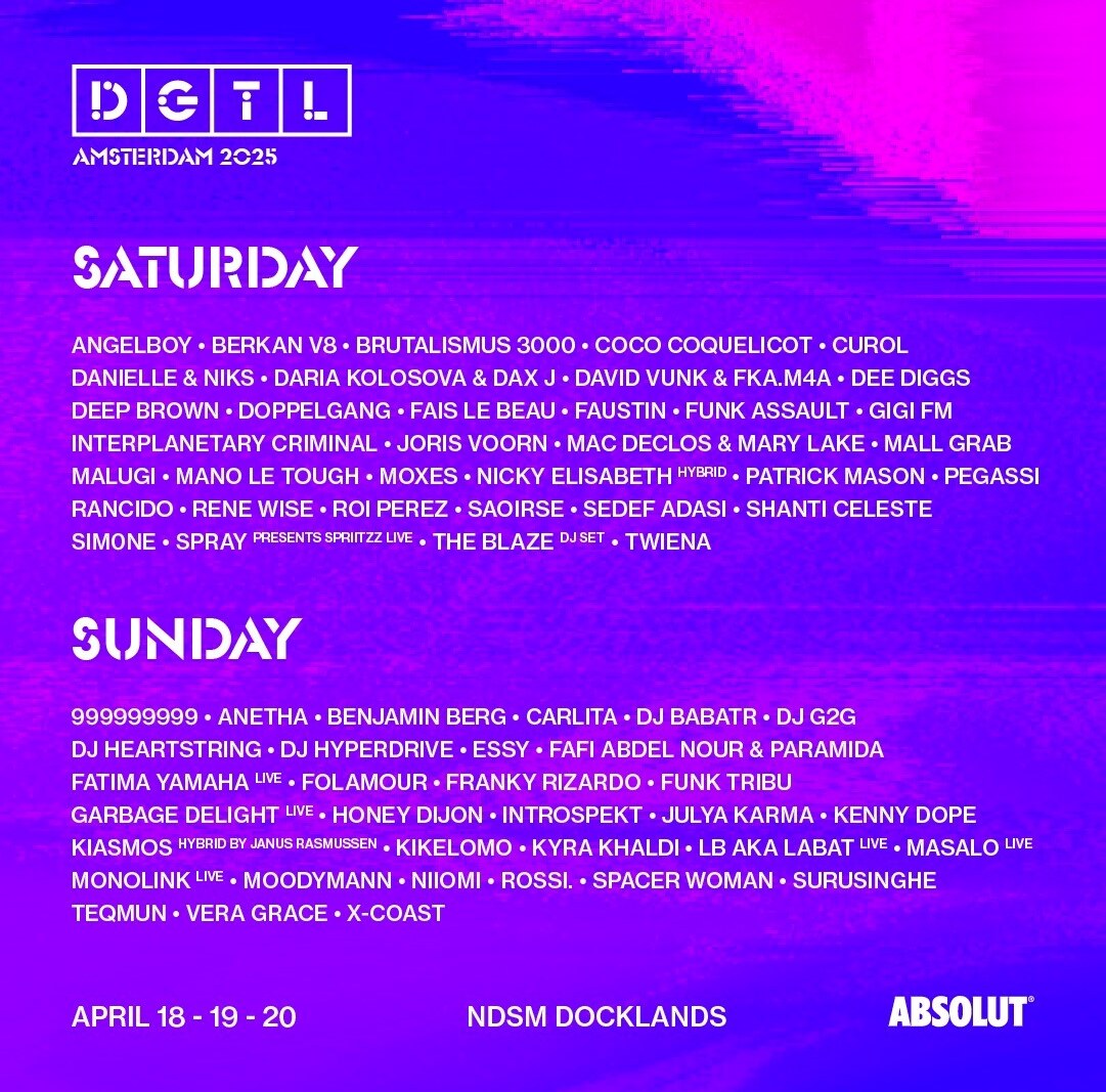 DGTL Amsterdam 2025 unleashes full line up 