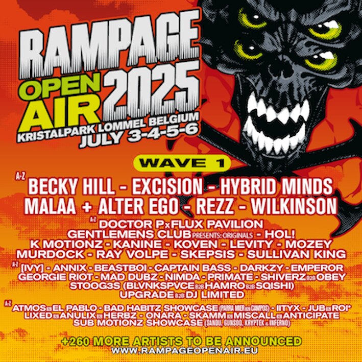 Rampage Open Air 2025 pakt zwaar uit met headliners Becky Hill, Hybrid Minds, Excision, REZZ en Wilkinson