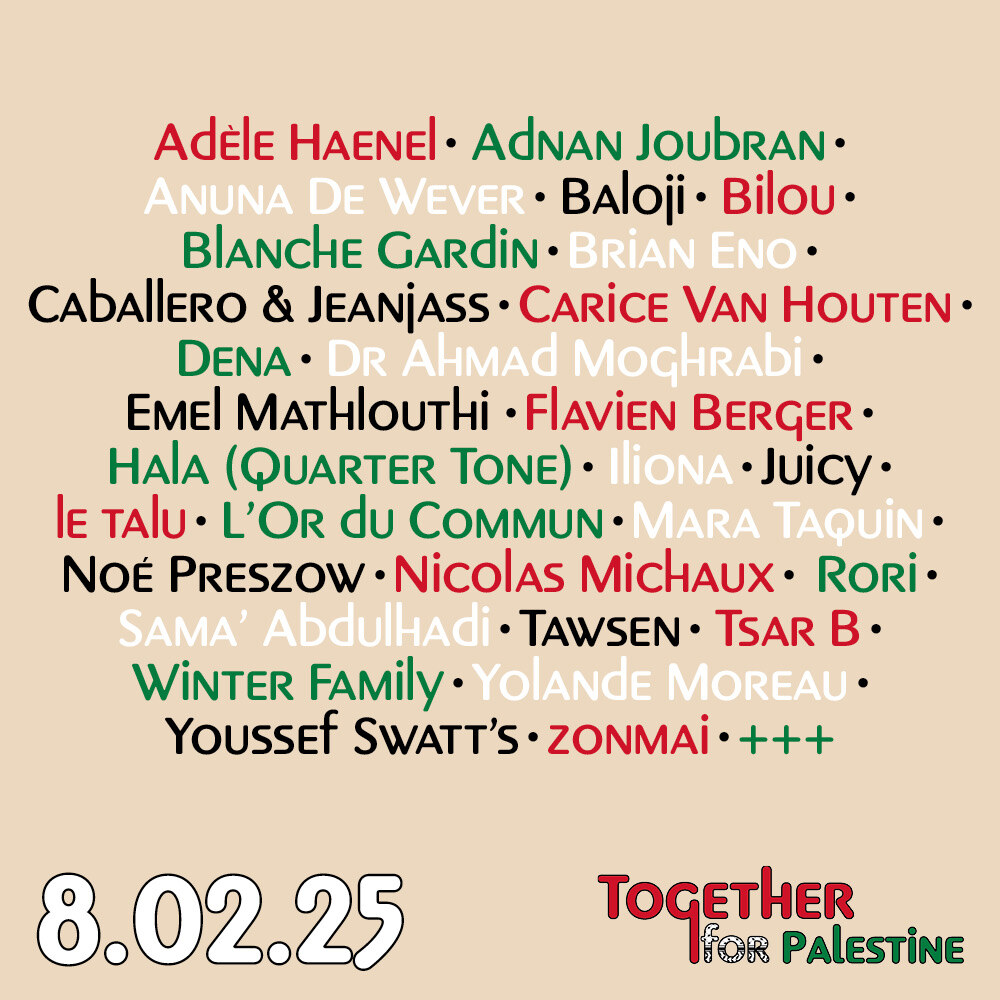 Together for Palestine: Afspraak op 8 februari in de Hallen Van Schaarbeek