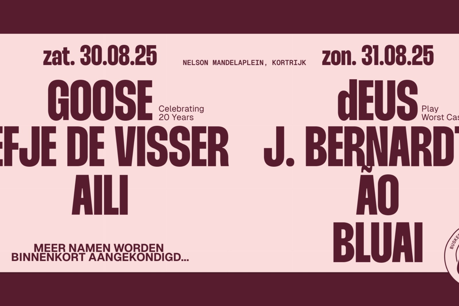 Busker / All Things Live Belgium voegen nieuwe namen toe aan de affiche van hun concert-tweedaagse in Kortrijk