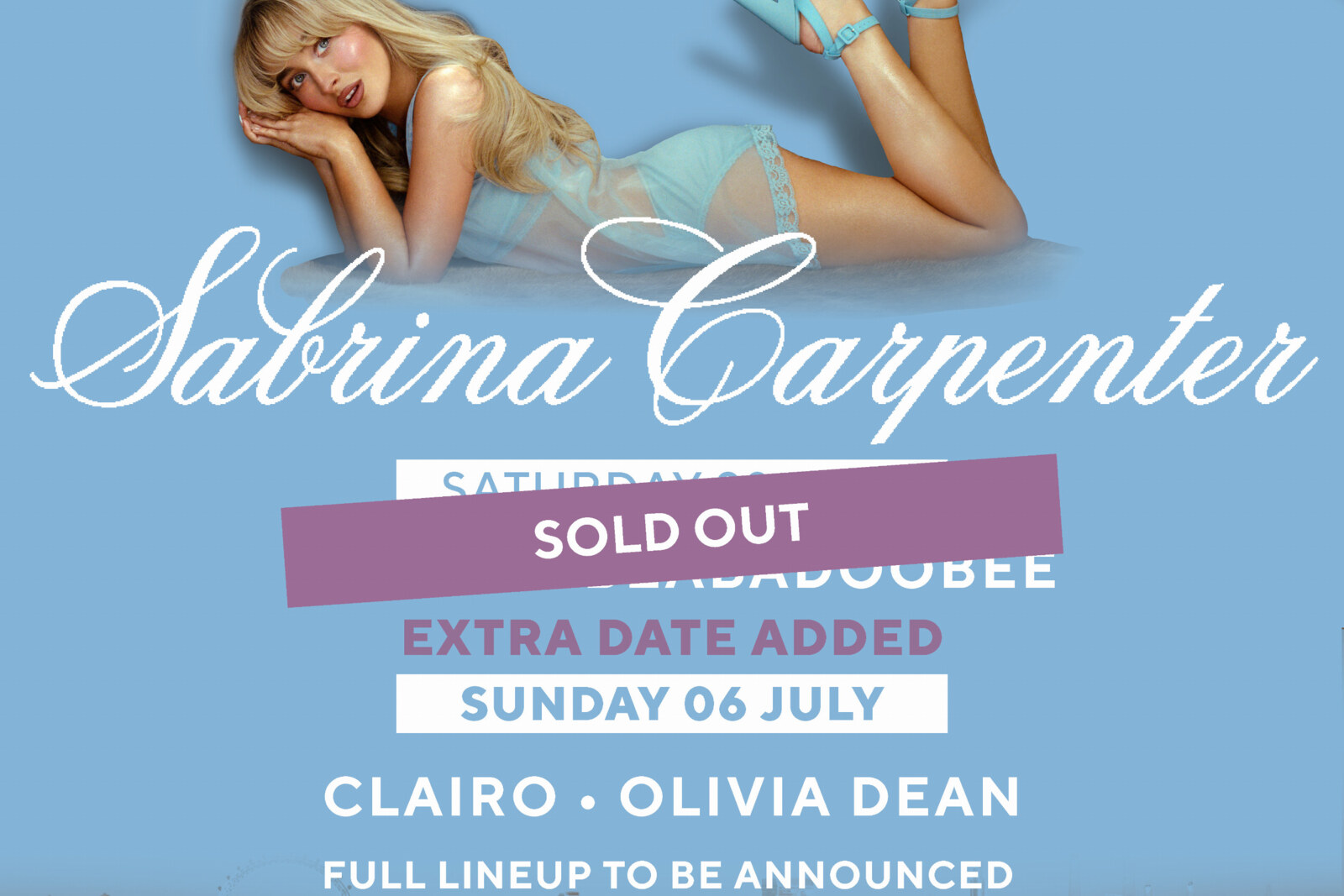 Sabrina Carpenter adds a second  show at BST Hyde Park on Sunday 6 July