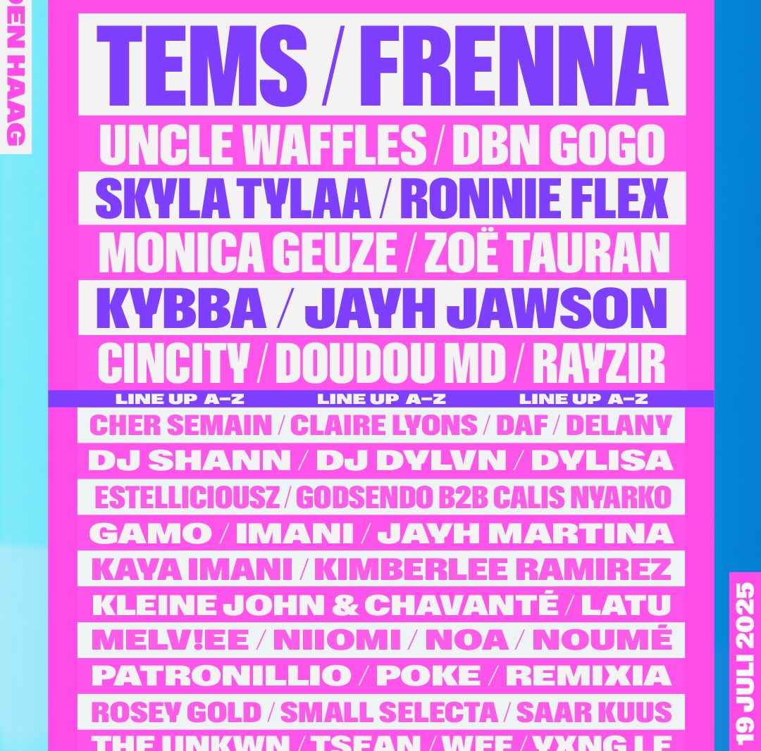 7fest verwelkomt Tems,  Uncle Waffles, Skyla Tylaa, Monica Geuze, Ronnie Flex en meer op 2025 editie